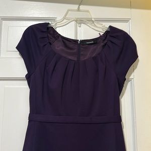 Deep Purple Tahari A-Line Work Dress